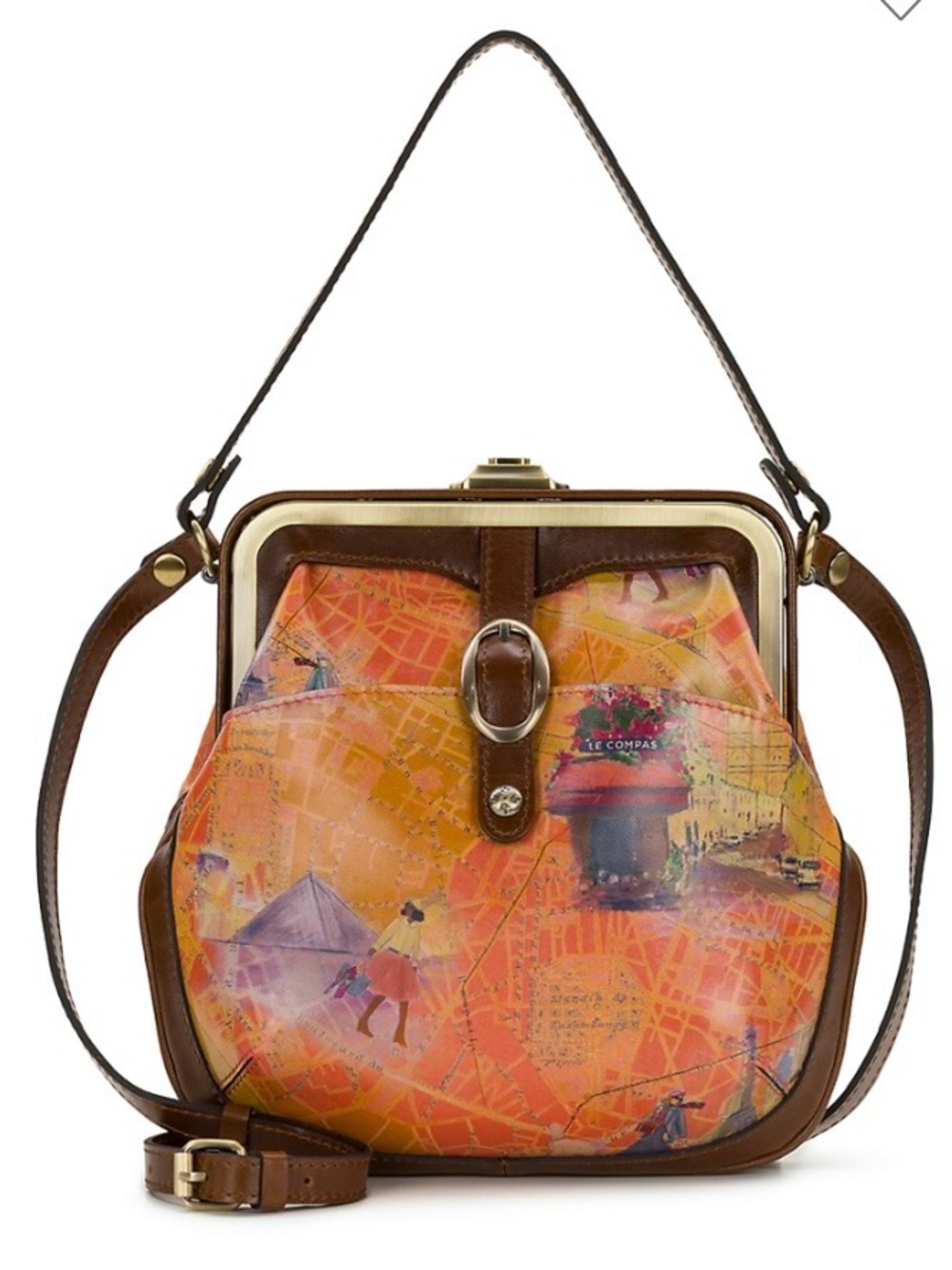 NWT Patricia Nash Alix Frame Crossbody Bag - Paris Map